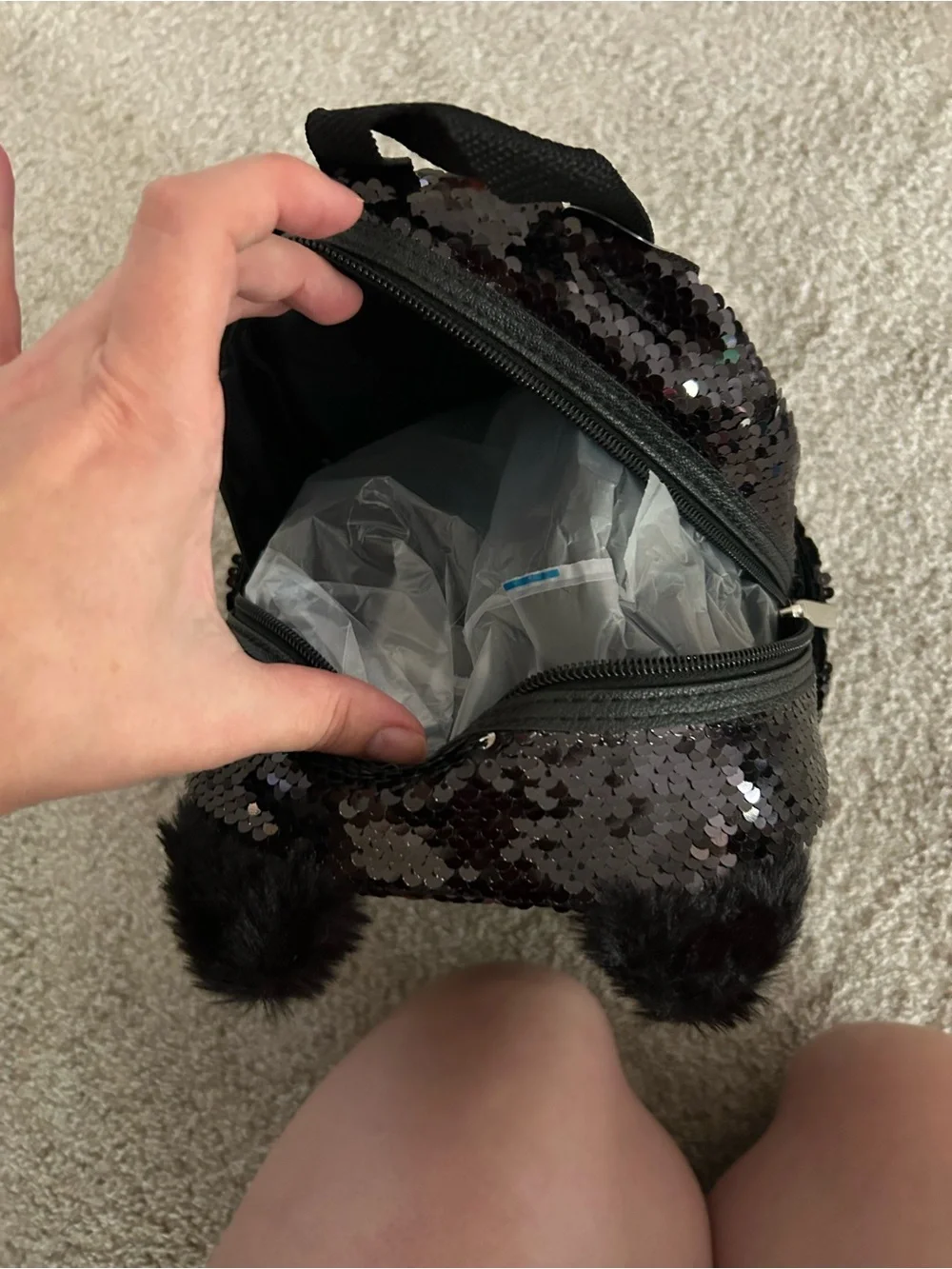 Claire’s Black Cat Backpack NWT